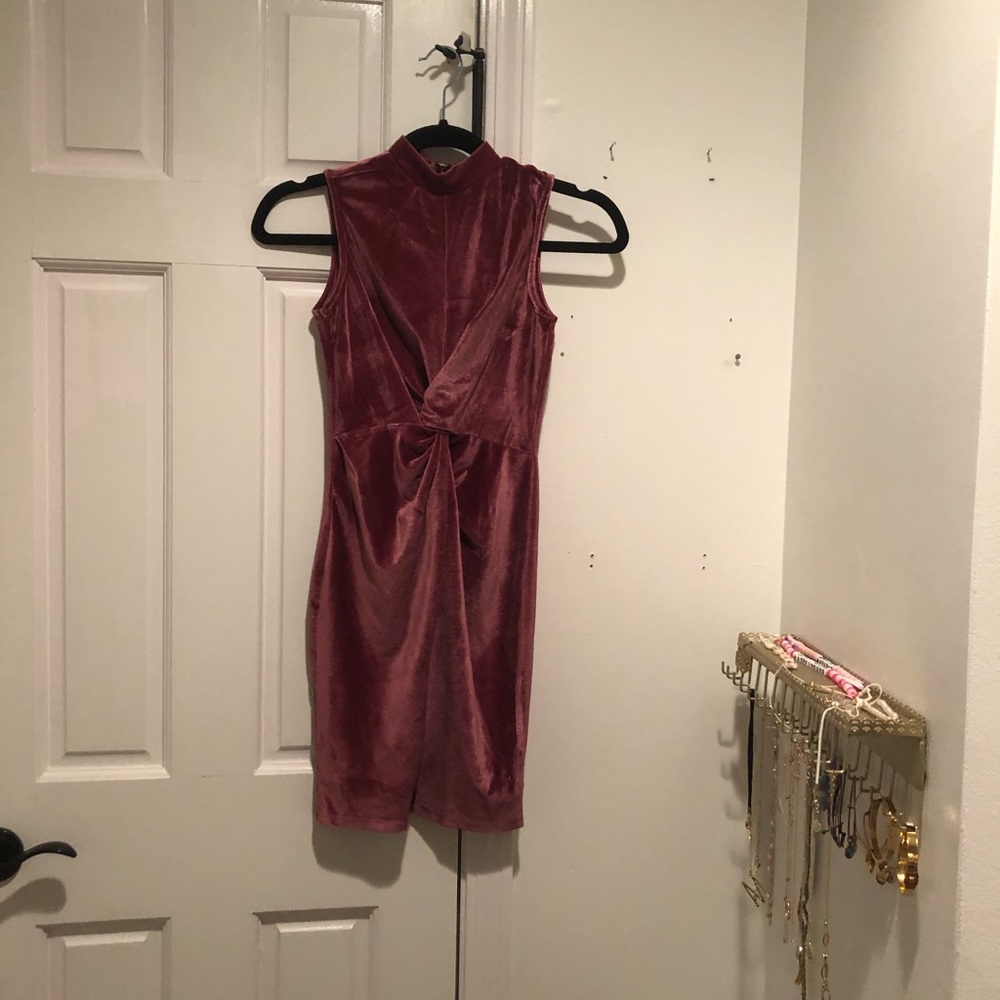BURGUNDY VELVET GIRLS DRESS